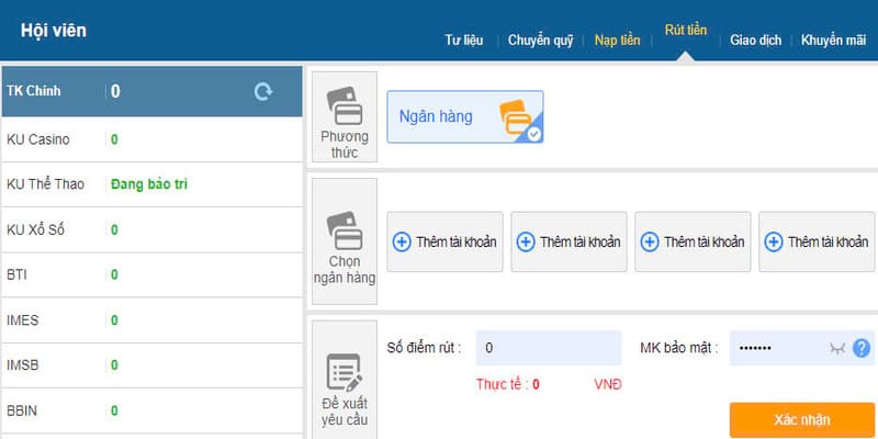 Người chơi nhập số điểm phù hợp